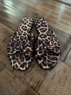 Zara Leopard Slide Sandals